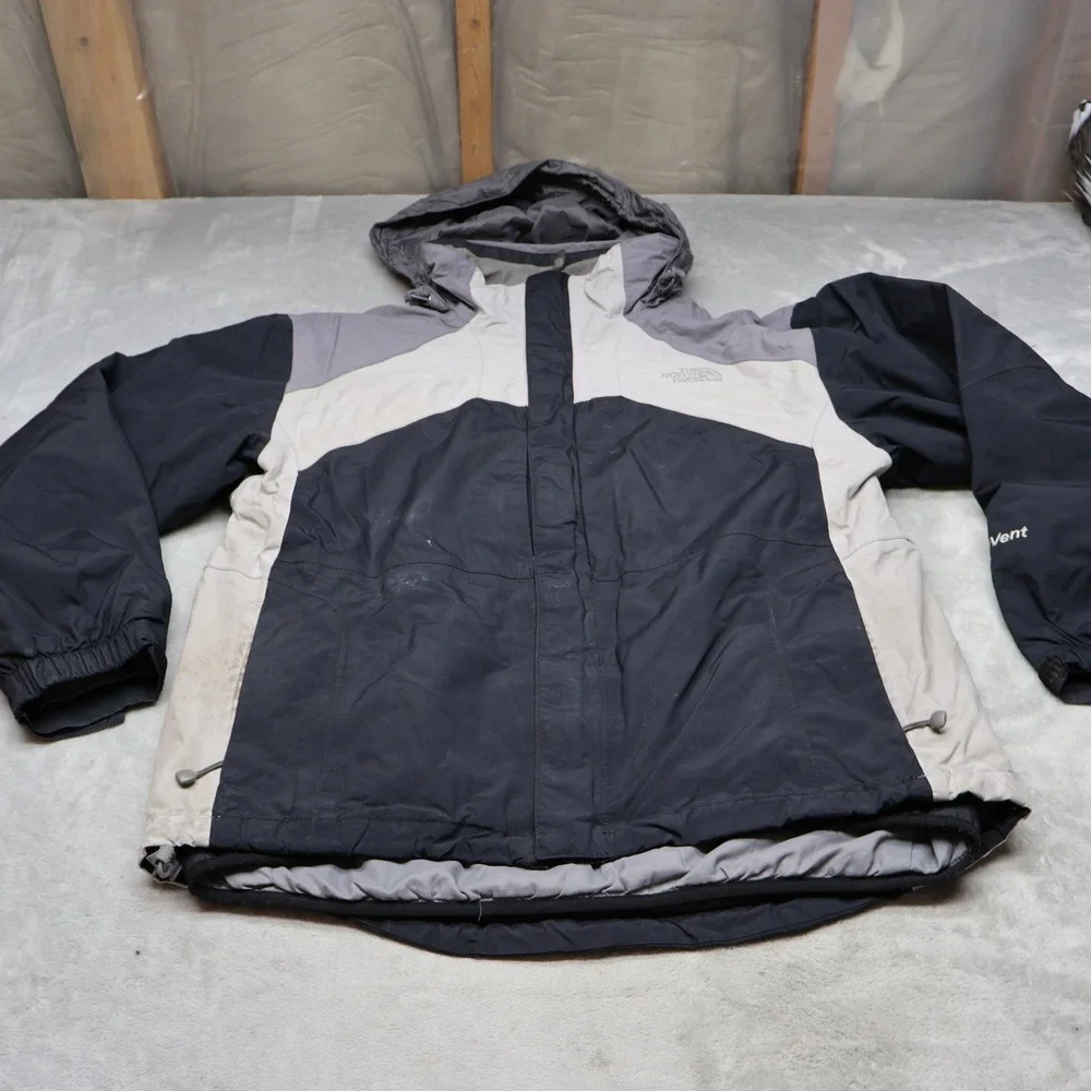 North Face Jacket Mens Small Grey‎ HyVent Weather Resistant Removable Liner 3in1